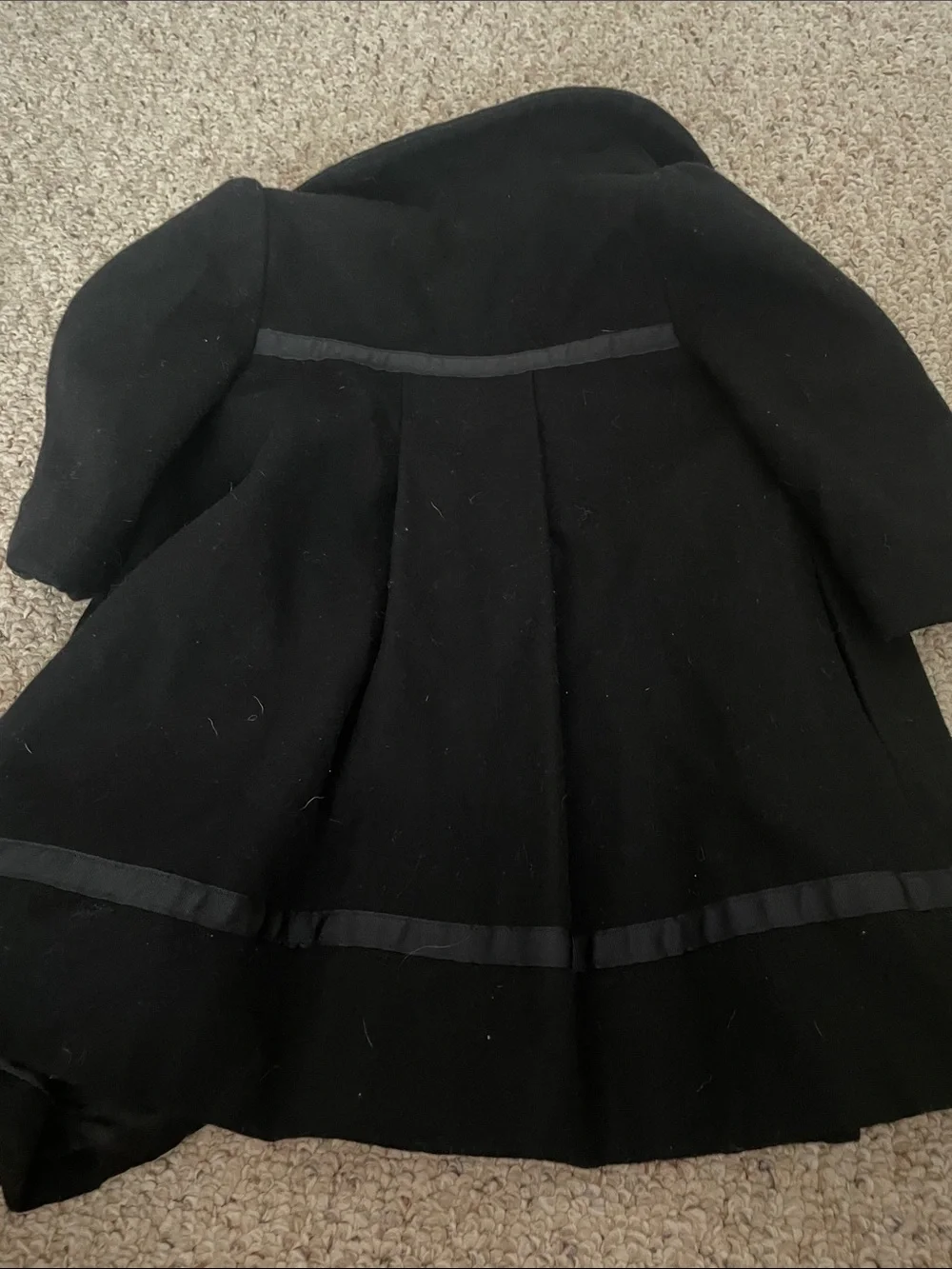 Gymboree Black Girls' Pea Coat with Ribbon Accents